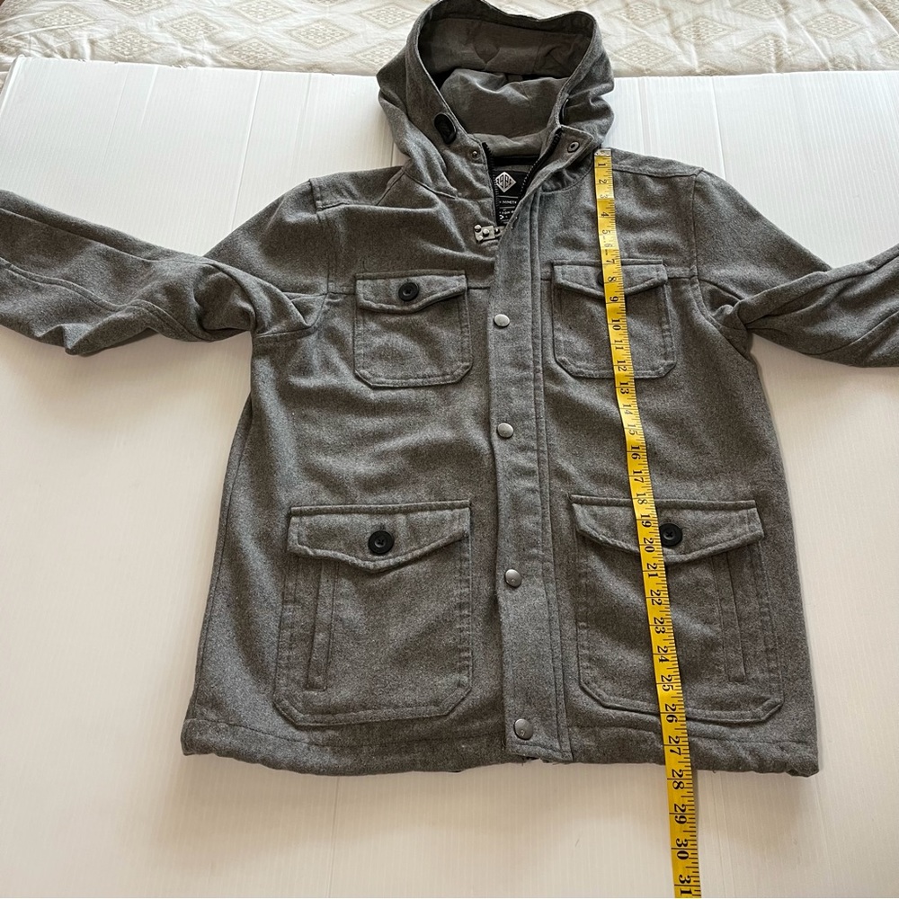 COTTON ON Nineteen Ninety One Wool Hoodie Utility Jacket Gray Size Medium - Picture 10 of 12